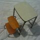 Escabeau de cuisine escamotable bois et formica vintage 60s