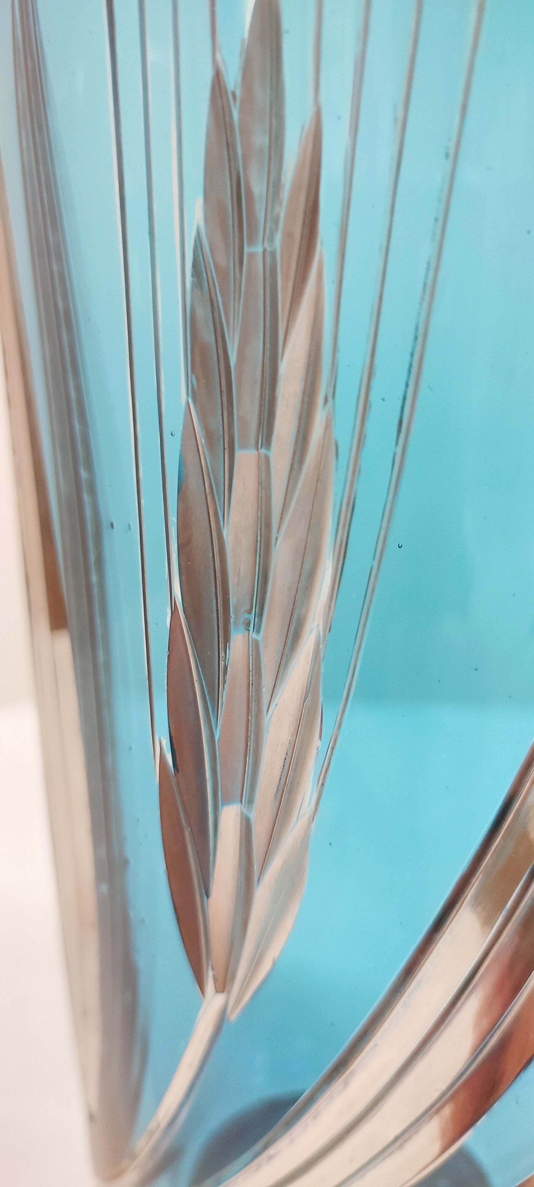 Blue and silver crystal vase. France 1950s.