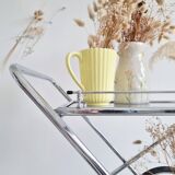Rolling trolley - chrome and glass shelves