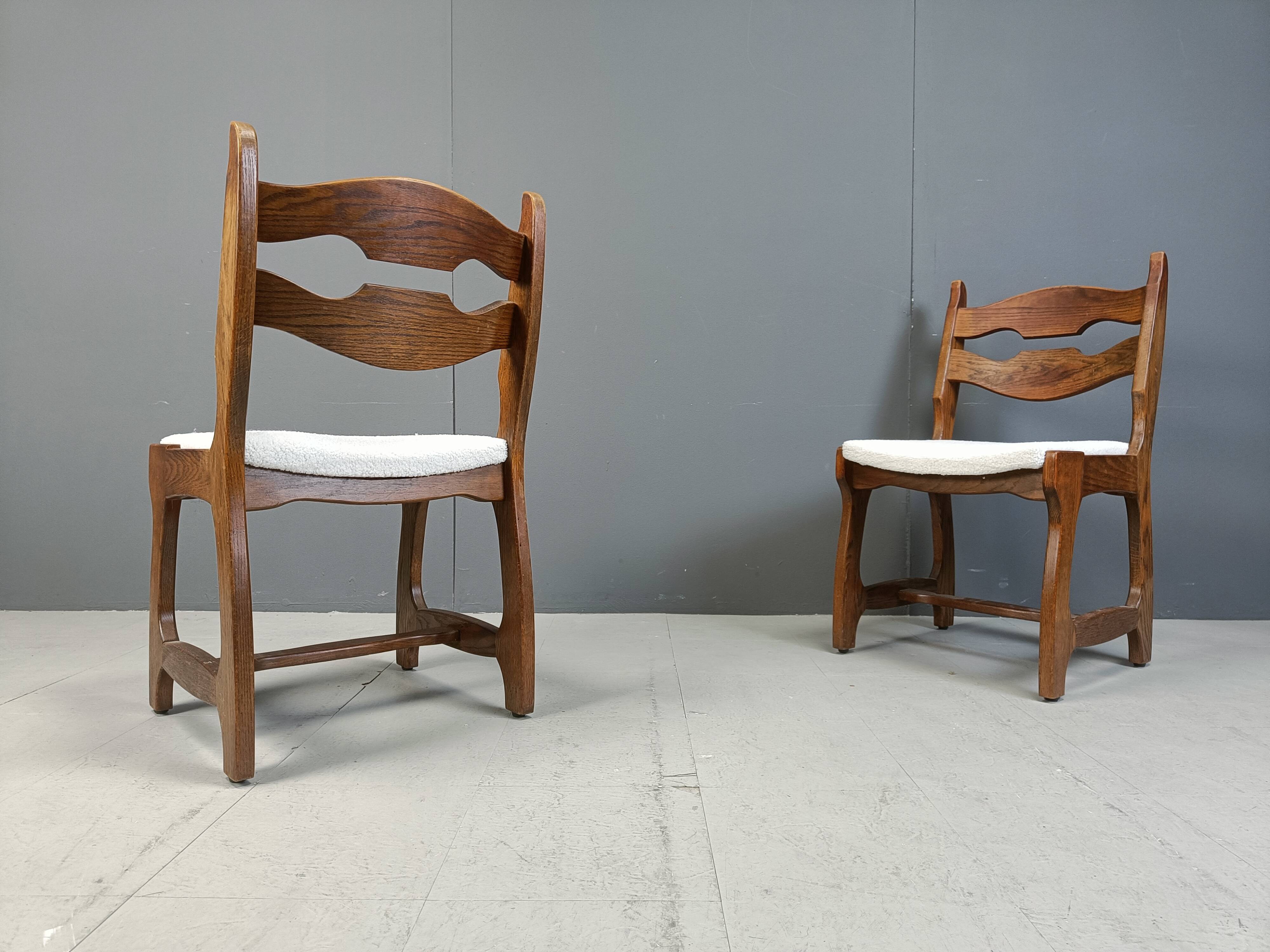 Set of 6 brutalist dining chairs, 1970s