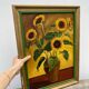Tableau huile sur toile bouquet tournesol