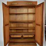 Art Nouveau wardrobe by Mathieu Gallerey in mahogany, model with Clematis, circa 1920