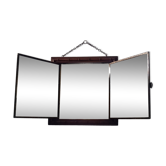 Miroir triptyque  de barbier asiatique 33x33cm
