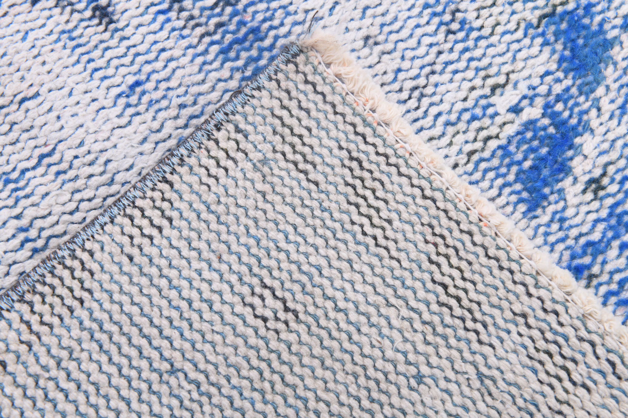 5x8 Faded Blue Handmade Wool Turkish Tapis Rug, 243x148Cm