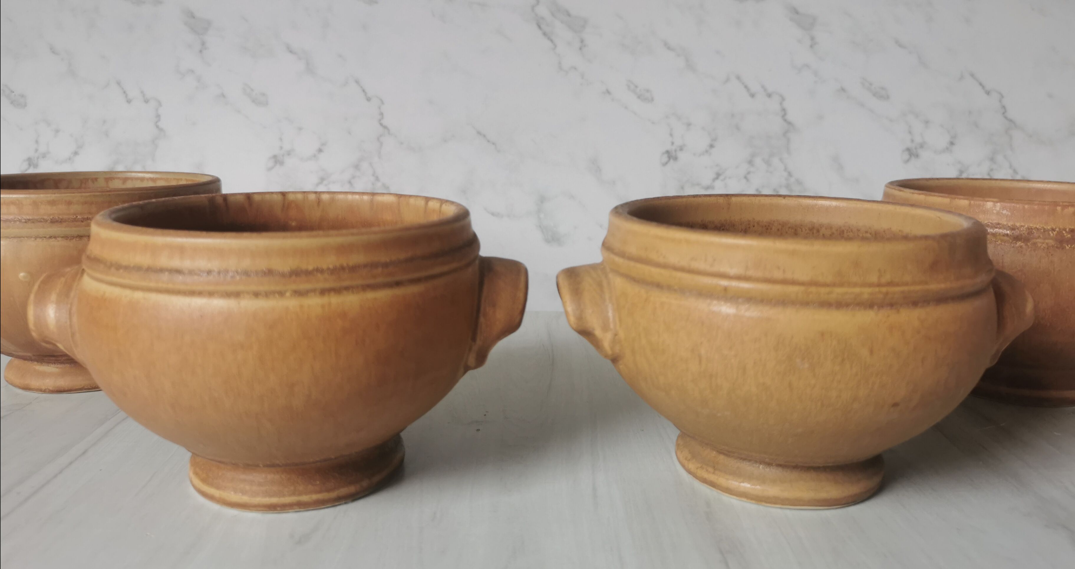 Vintage eared sandstone bowls
