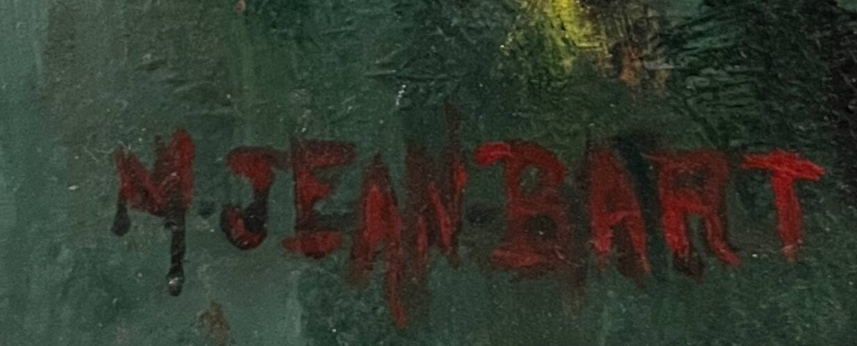 HSP painting "Bouquet of hibiscus" Flowers signed Jean Bart 1948