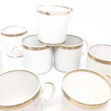 Lot of eight coffee cups and under cups