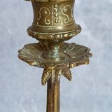 Bougeoir en bronze doré tripode XIXème