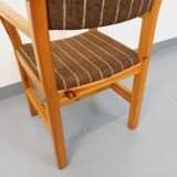 Vintage armchair in pine and fabric from the 80s