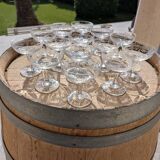 14 antique champagne glasses