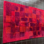 Midcentury abstract design geometric rug / carpet, 1970s / Czechoslovakia