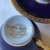 Service à café Bleu de four et or - porcelaine de Limoges