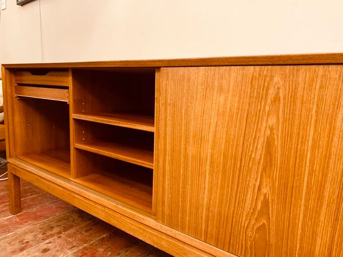 1960s Danish Teak Sliding Door Sideboard