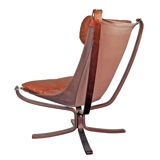 Fauteuil Falcon et son Ottoman, Sigurd Ressell pour Vatne Mobler, Années 70
