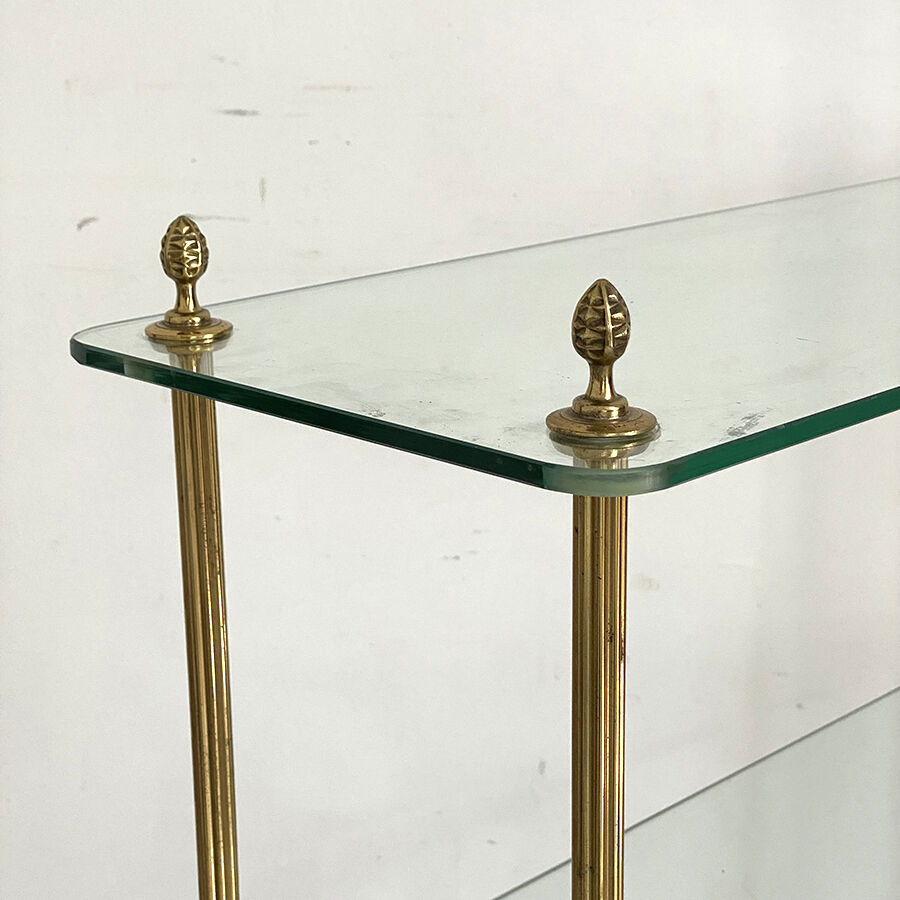Vintage shelf 70's glass and brass