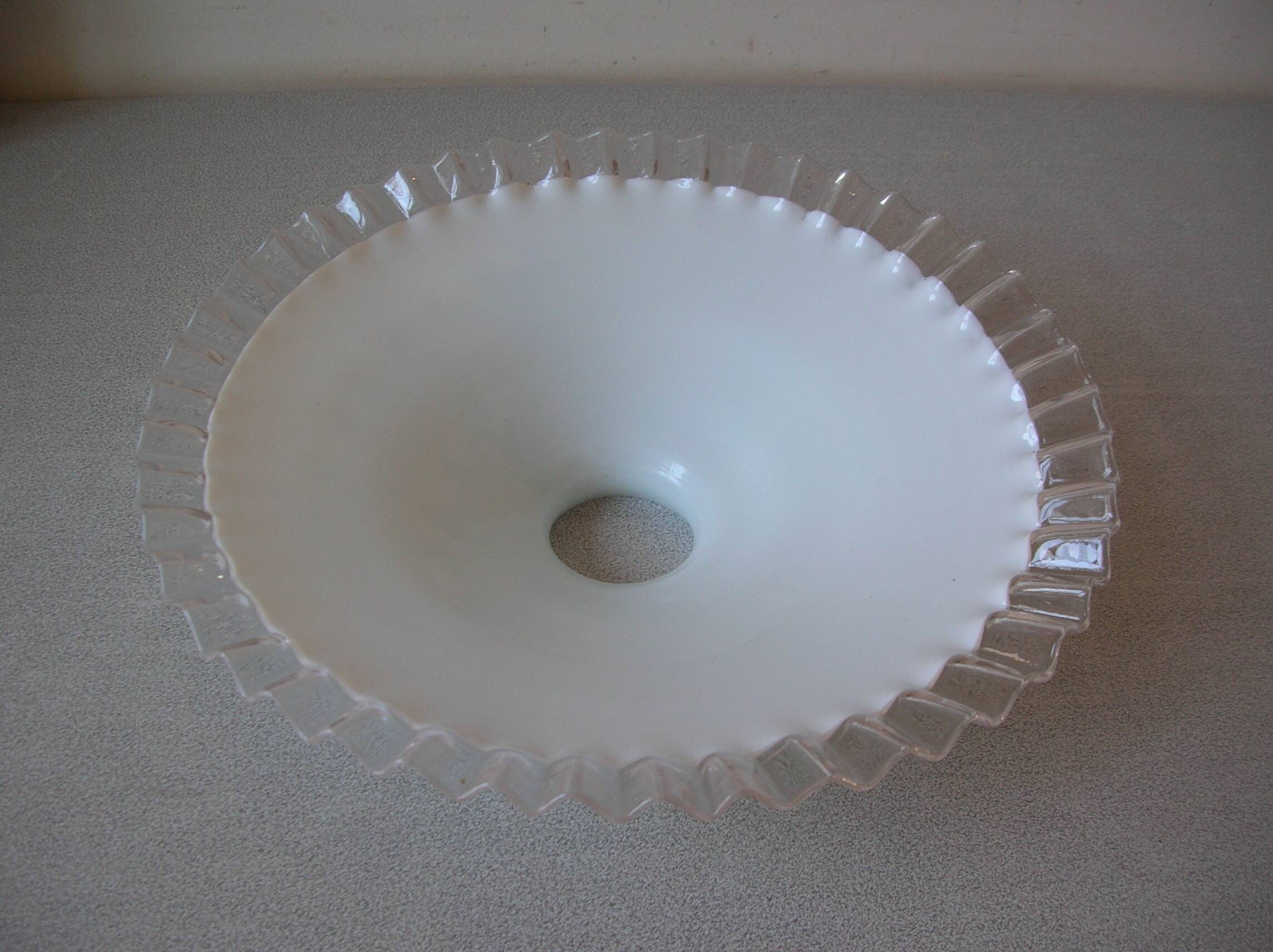 Opaline glass wafer lampshade