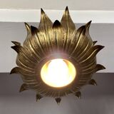 Ceiling light, Hans Kögl, sunflower model in gilded metal, 1950s.