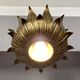 Ceiling light, Hans Kögl, sunflower model in gilded metal, 1950s.