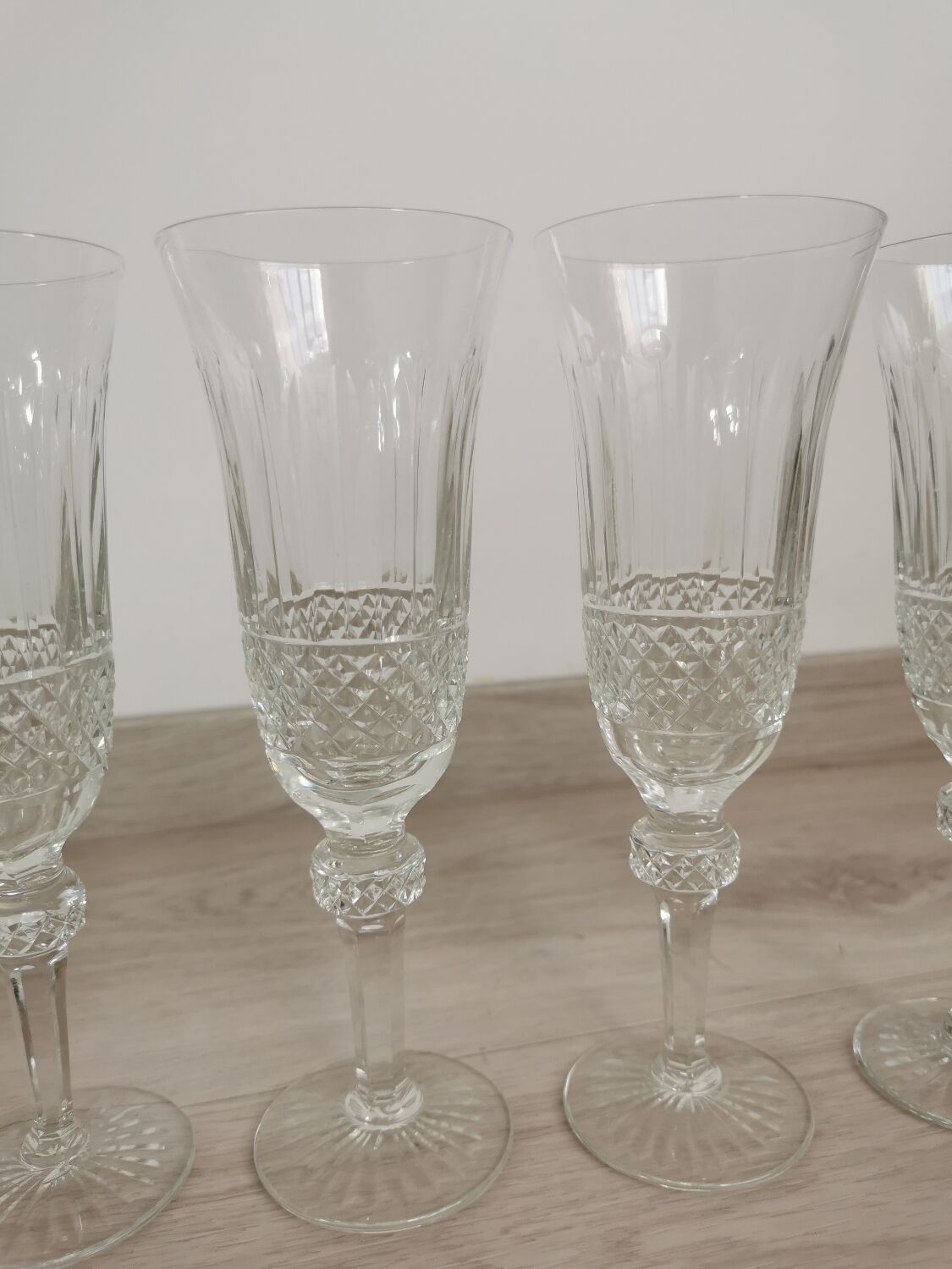 Antique foot glasses cut St Louis style 30 pieces