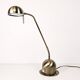 Vintage Lampe de table laiton Col de cygne Lampe de chevet Or Brossé réglable Rétro Mid Century Lamp