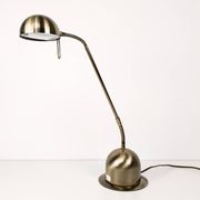 Vintage Lampe de table laiton Col de cygne Lampe de chevet Or Brossé réglable Rétro Mid Century Lamp