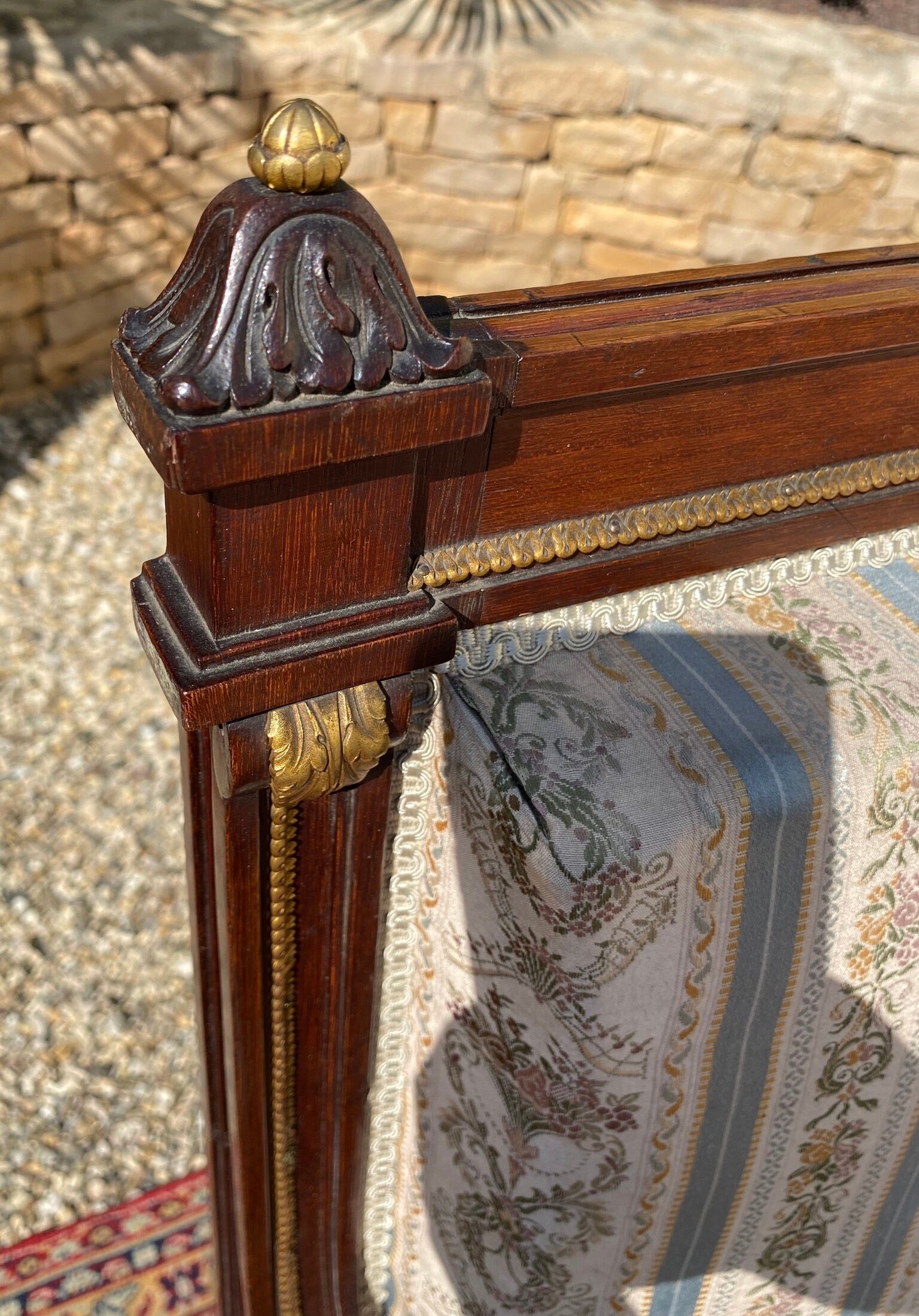 Salon 7 pièces acajou & bronze style Louis XVI