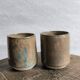 Set of 2 ceramic coffee cups, handcrafted stoneware, glazed