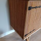 Buffet in rattan and vintage split bamboo