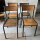 Set of 4 authentic vintage MULLCA school chairs