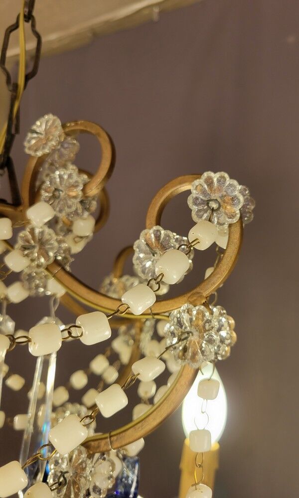 Chandelier with blue pendants
