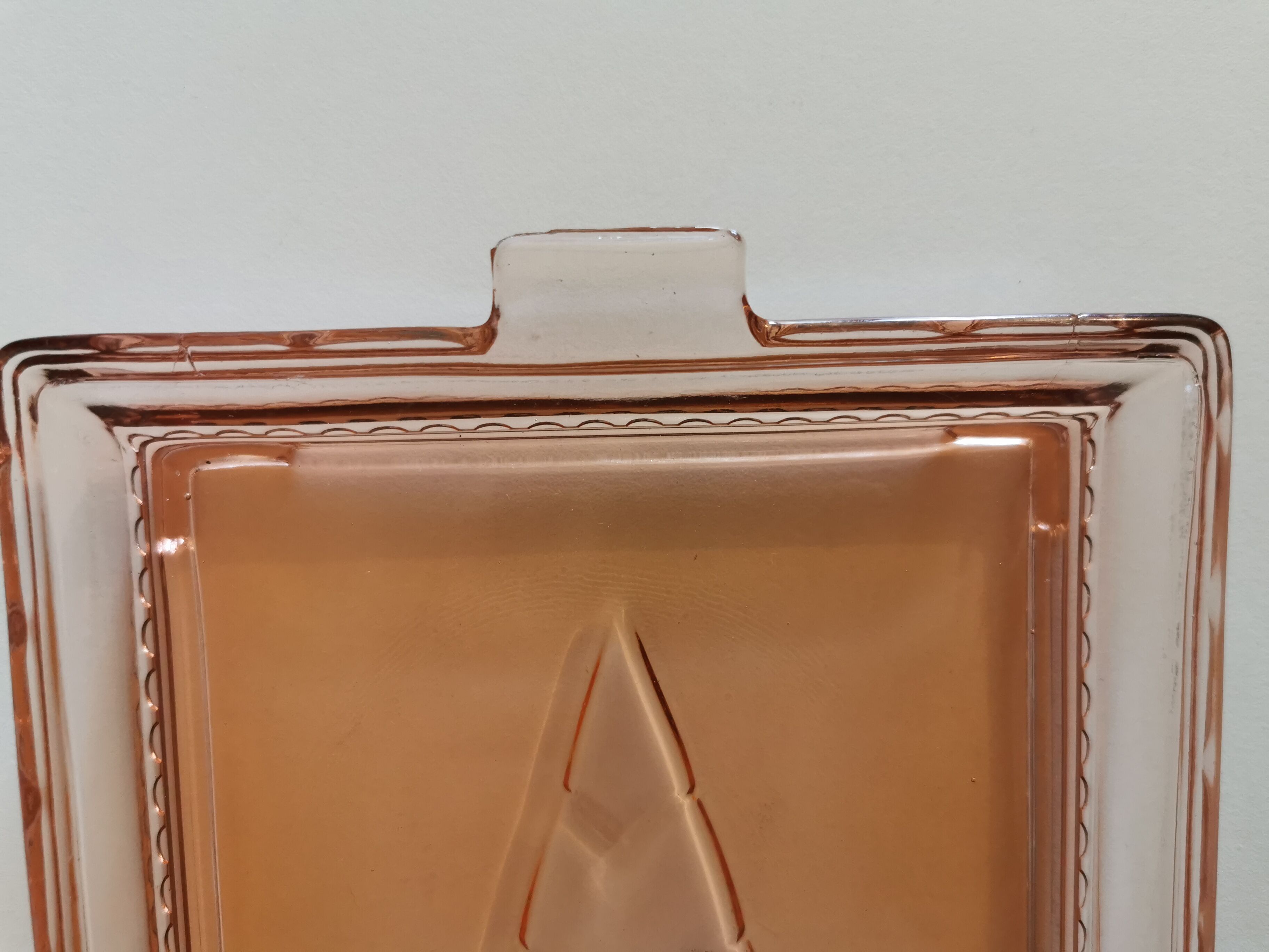 Vintage Set of 4 Pink Glass Serving Trays