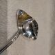 Silver-plated metal ladle for fats and lean meats, by silversmith Ercuis Valencay, 17.6cm