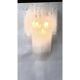 Set of Two Contemporary Venied-White "Alabastro" Listelli Murano Wall Sconces