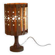 Lampe vintage scandinave en bois 1970