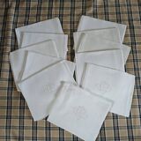 11 antique linen napkins