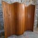 Large French folding screen in pine, room divider, 1950s, attributed to Baumann.