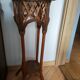 Woven wood and rattan plant stand