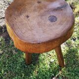 Tabouret trépied rustique bois