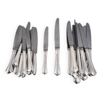 Ravinet d'Enfert, Ercuis Brantome set of 20 knives, 10 dinner knives + 10 dessert knives.