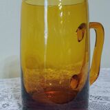 4 amber glass cups