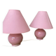 Lot of 2 candy pink bedside lamps