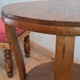 Table d'appoint double plateau en bois massif style art déco