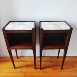 Antique pair of Directoire style bedside tables