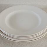 1 dish and 5 plates iron earth cream patina