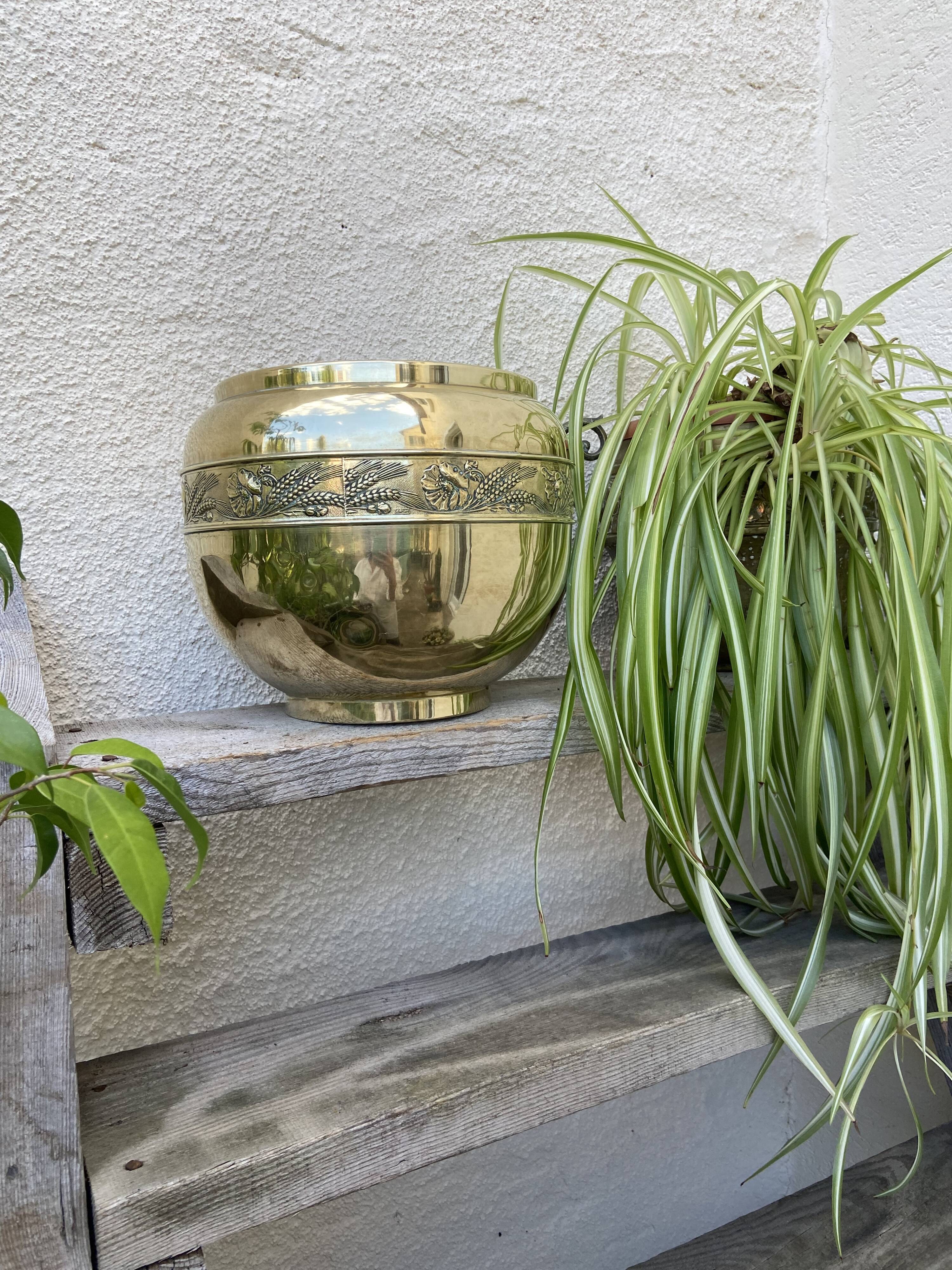 Brass pot cover early twentieth century