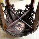 Chinese stool from the 19th century, made of wood and marble. In very good condition.