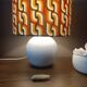 Seventies spirit lamp | psychedelic green/orange lampshade