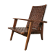 Fauteuil reconstruction en chêne et cuir, 1950