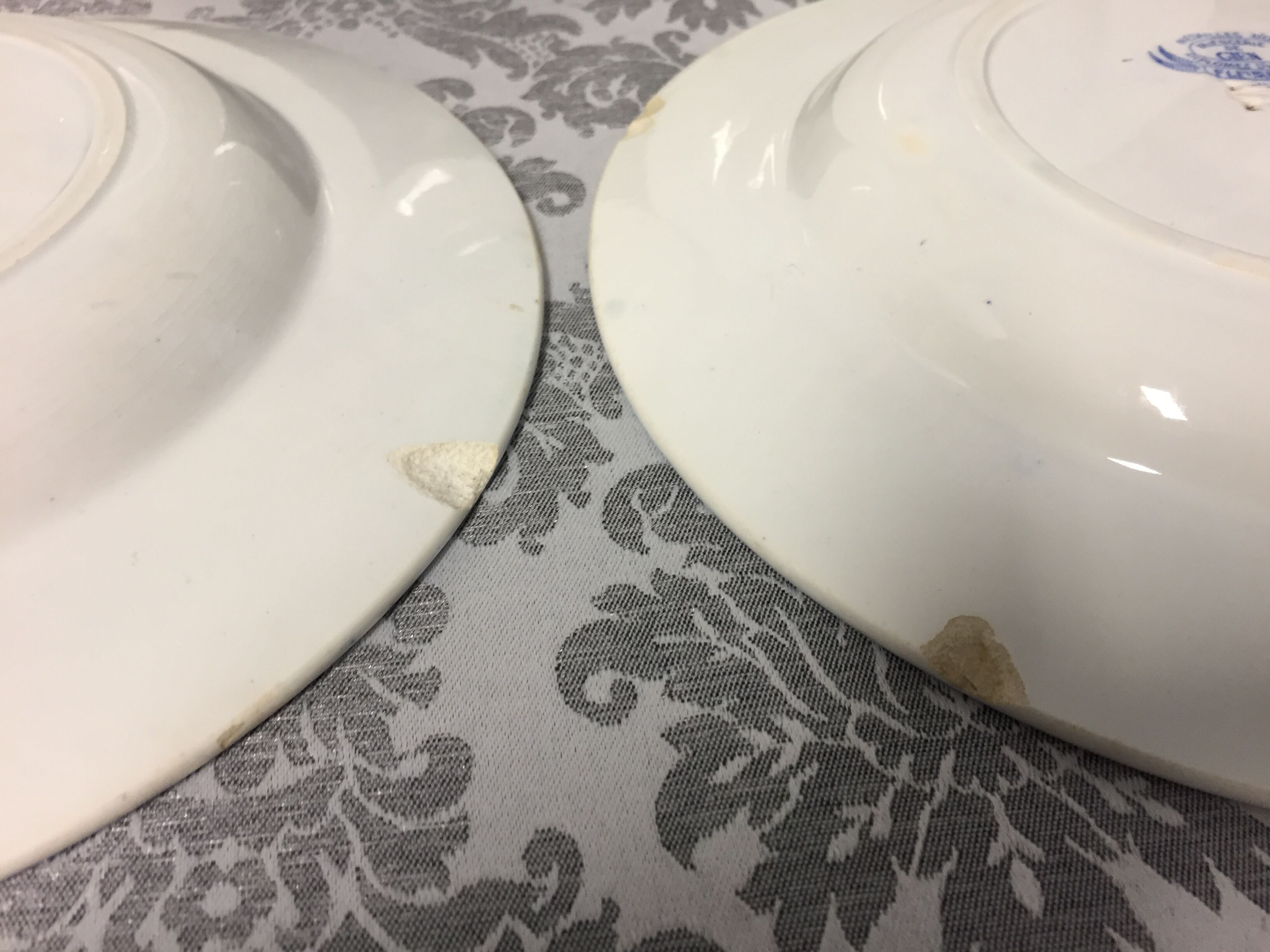 Old art nouveau plates faience of gien france gold medals fleurette