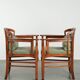 Set of 4 Art Nouveau/Jugendstil dining chairs with suede upholstery
